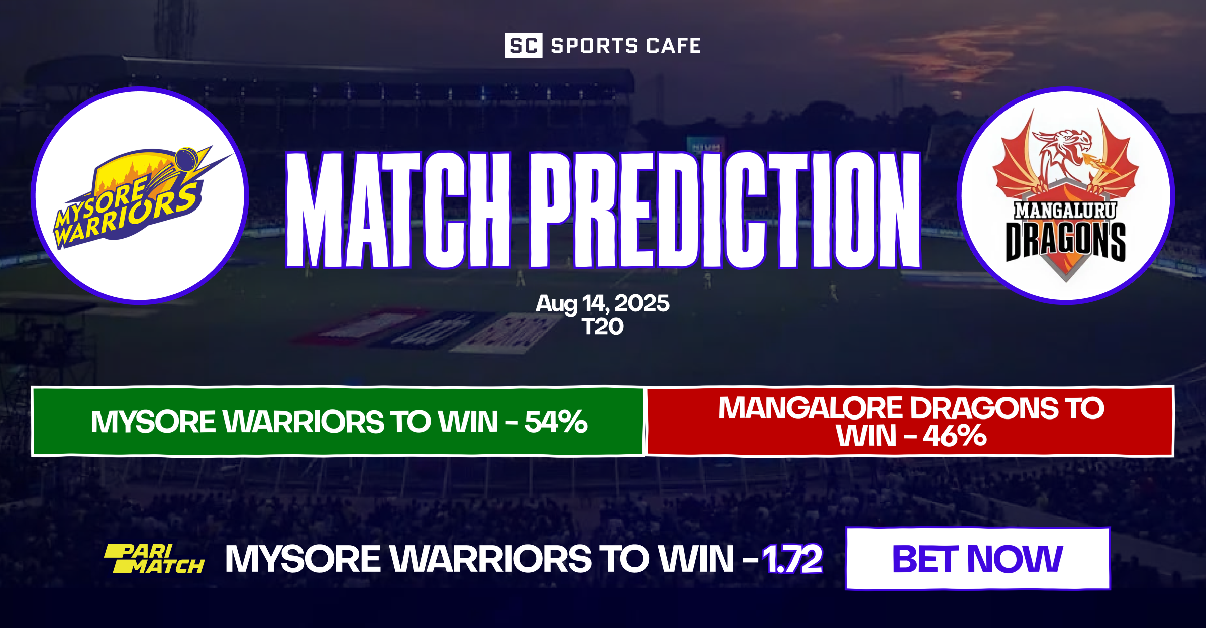 Mysore Warriors vs Mangalore Dragons
